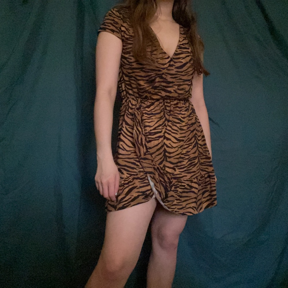 tiger animal print dress - h&m